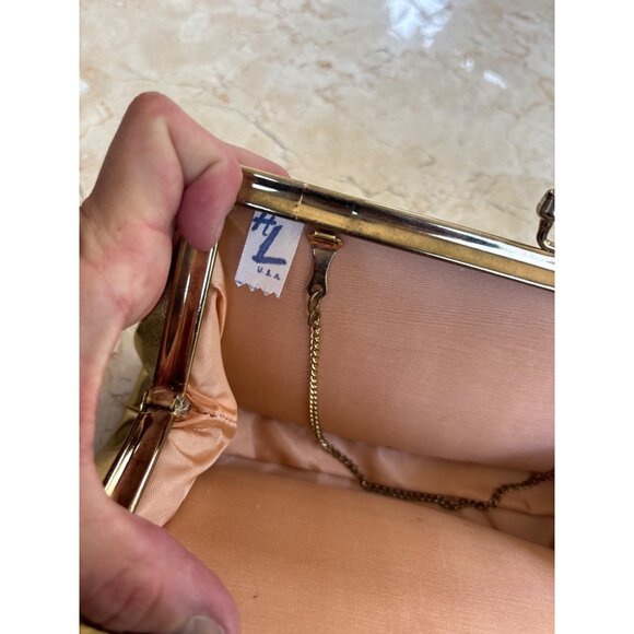 Vintage Gold Evening Clutch With Chain Strap - Picture 4 of 9